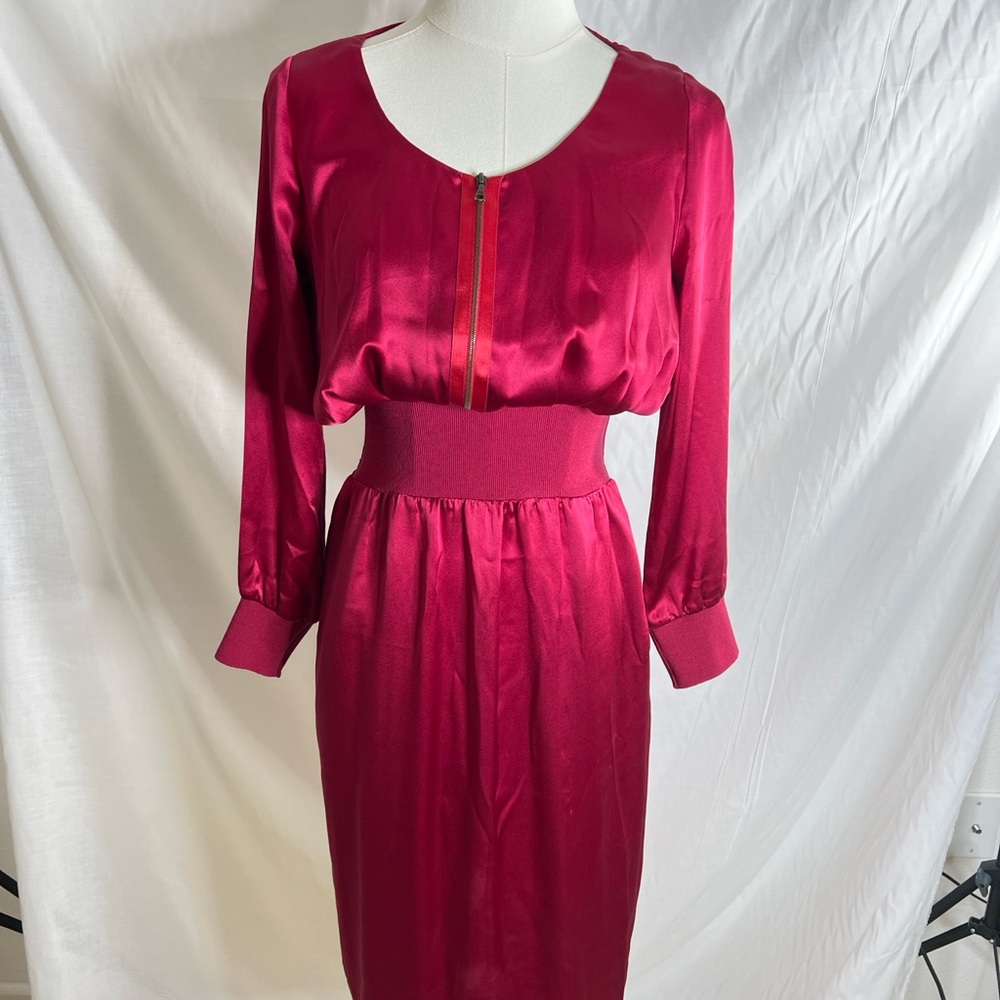 Yves Saint Laurent Fuchsia Long Sleeve Dress